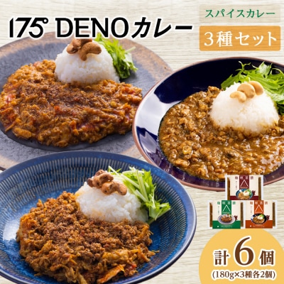 175DENOカレー 3種セット 各2袋 計6袋(無水カレー180g×6)_hs017-500