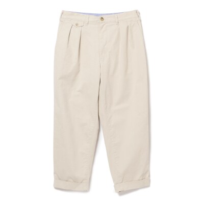 BEAMS PLUS 2プリーツ ツイル パンツ　CEMENT　S_hs350-002