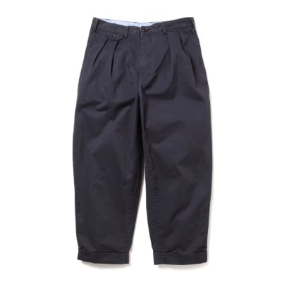 BEAMS PLUS 2プリーツ ツイル パンツ　NAVY　S_hs350-022