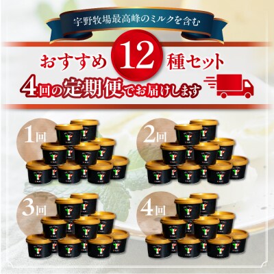 【定期便】幸せな牛のミルクからできたジェラート パティシエおすすめ12個セット_hs140-002