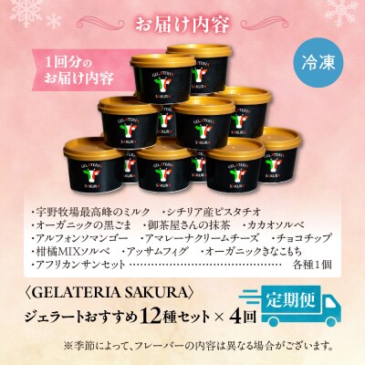 【定期便】幸せな牛のミルクからできたジェラート パティシエおすすめ12個セット_hs140-002