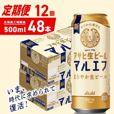 【定期便 12ヶ月】アサヒ生ビール≪マルエフ≫＜500ml＞24缶 2ケース_hs403-390