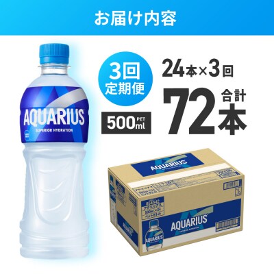 【3ヶ月定期便】アクエリアス500mlPET×24本_hs137-099