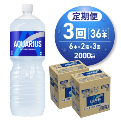 【3ヶ月定期便】アクエリアス　2000mlPET×12本_hs137-101