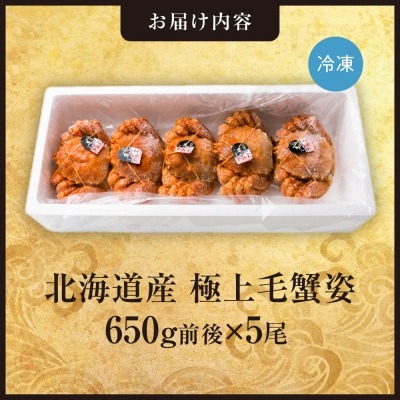 極上毛蟹姿　650g前後×5尾セット_hs408-010