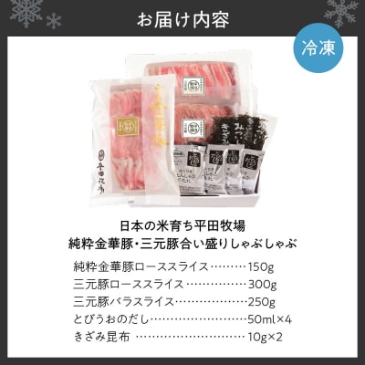 日本の米育ち平田牧場純粋金華豚・三元豚合い盛りしゃぶしゃぶ_hs394-004