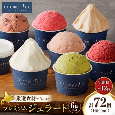 【定期便】クレメリーチェプレミアムジェラート6個セット12回 毎月1回×12か月_hs065-010