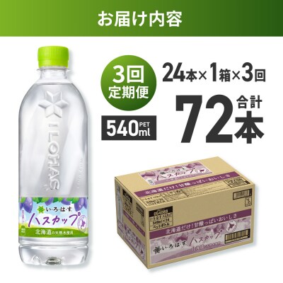 【3ヶ月定期便】い・ろ・は・す ハスカップ　540mlPET×24本_hs137-135