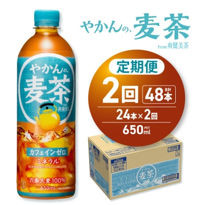 【2ヶ月定期便】やかんの麦茶 from 爽健美茶 650mlPET×24本_hs137-190
