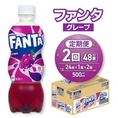 【2ヶ月定期便】ファンタ グレープ 500mlPET×24本_hs137-206