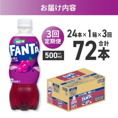 【3ヶ月定期便】ファンタ グレープ 500mlPET×24本_hs137-207