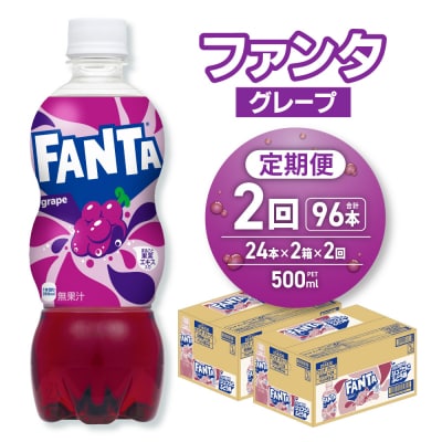 【2ヶ月定期便】ファンタ グレープ 500mlPET×48本(2ケース)_hs137-208