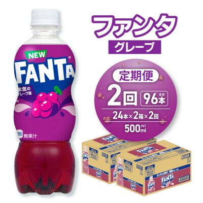 【2ヶ月定期便】ファンタ グレープ 500mlPET×48本(2ケース)_hs137-208