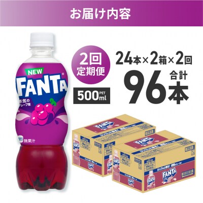 【2ヶ月定期便】ファンタ グレープ 500mlPET×48本(2ケース)_hs137-208