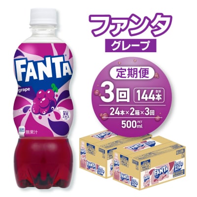 【3ヶ月定期便】ファンタ グレープ 500mlPET×48本(2ケース)_hs137-209