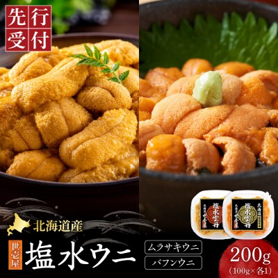 【先行受付】北海道産　世壱屋塩水ウニ(ムラサキウニ&バフンウニ)各100g_hs457-005