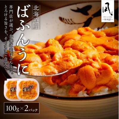 【先行受付】《北海道産》バフンウニ 塩水 100g×2パック＜札幌カネシン水産＞_hs017-747