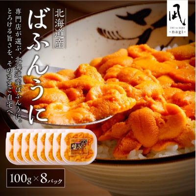 【先行予約】《北海道産》バフンウニ 塩水 100g×8パック<札幌カネシン水産>_hs017-749