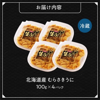 【先行受付】《北海道産》ムラサキウニ 塩水100g×4パック＜札幌カネシン水産＞_hs017-752