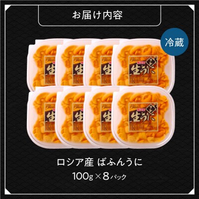 《ロシア産》バフンウニ 塩水うに100g×8<札幌カネシン水産>_hs017-796