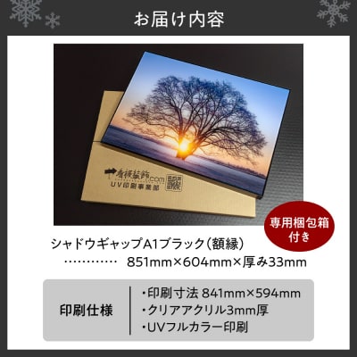 UVアクリルフォトパネルA1額装セット(シャドウギャップブラック)_hs449-001