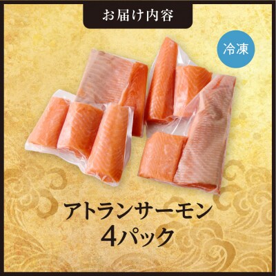 手軽さ満点!お刺身シリーズ!アトランサーモン 4パックセット_hs408-125