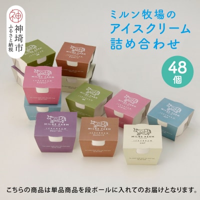佐賀脊振高原ミルン牧場のアイスクリーム48個セット(H102124)