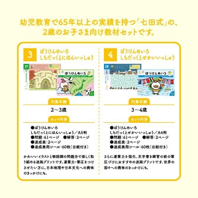 ☆七田式教材☆幅広い遊び方で、これから先も長く使える!2歳児向けの教材セット
