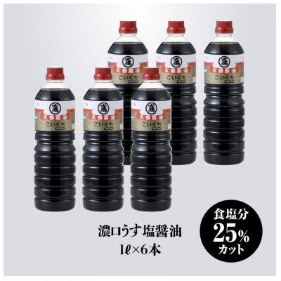 大亀醤油　濃口うす塩醤油　1L×6本セット