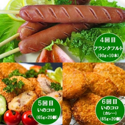 【毎月定期便】天然猪の肉尽くし加工品全6回