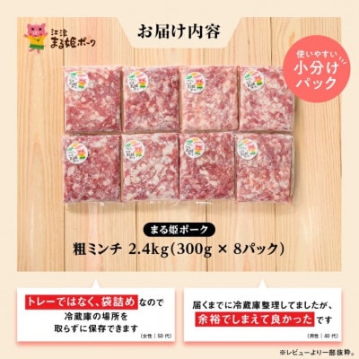 まる姫ポーク 粗ミンチ 2.4kg(300g×8パック)(江津市)