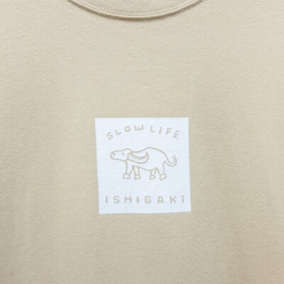 オリジナルTシャツ slow life ishigaki tee【ナチュラルベージュ】【Sサイズ】