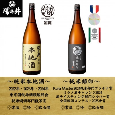 純米酒セット1.8L×2本(手ぬぐい付)　小澤酒造