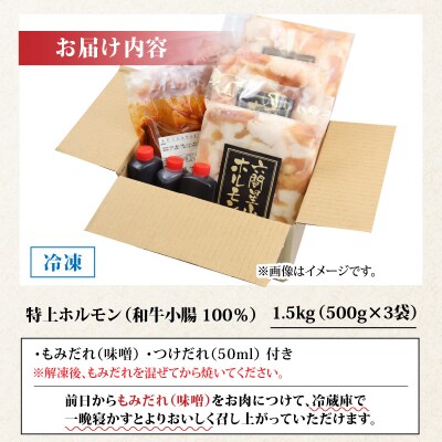 とんちゃん祭2012年優勝商品!特上ホルモン(和牛小腸100%)500g×3袋 計1.5kg