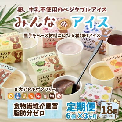 【3ヶ月定期便】 みんなの アイス 6個セット( アレルギー特定原材料8品目不使用 )