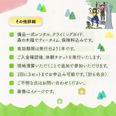 ワクワク 木登り体験!ツリークライング&森カフェ2名様分