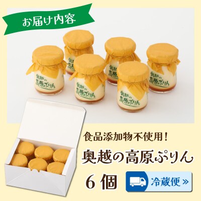 原材料4つのみ!食品添加物不使用「奥越の高原ぷりん」6個セット 昔ながらの素朴な味