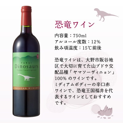 FUKUI 恐竜ワイン&ルージュ 750ml×2本 計1500ml 