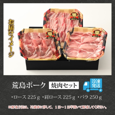 【福井のブランド豚肉】荒島ポーク食べ比べ焼き肉セット3点盛 700g