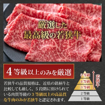 【福井のブランド牛肉】若狭牛 モモ肉 すき焼き用 270g×1パック【4等級以上】