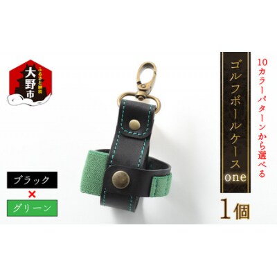 【10色(コンビ)から選べる】ゴルフボールケース”one”【ブラックベース・グリーン】