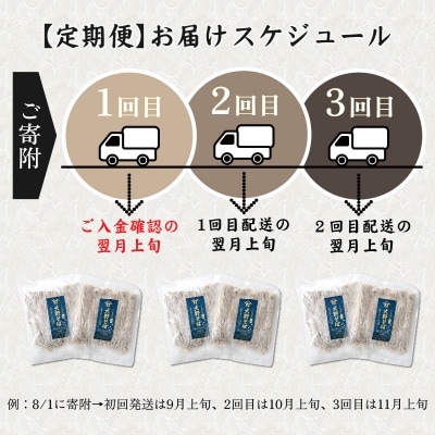 【3ヶ月定期便】越前大野産 石臼挽き 越前そば 生そば10食 × 3回 計30食(つゆ付)