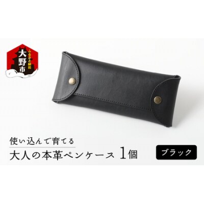 使い込んで育てる「大人の本革ペンケース」【ブラック】