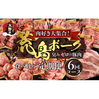 【肉の定期便×6回コース】肉好き大集合!臭みゼロの豚肉「荒島ポーク」食べ比べ 定期便!