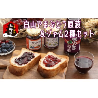 【白山ワイナリー】白山やまぶどう原液&ジャム2種セット