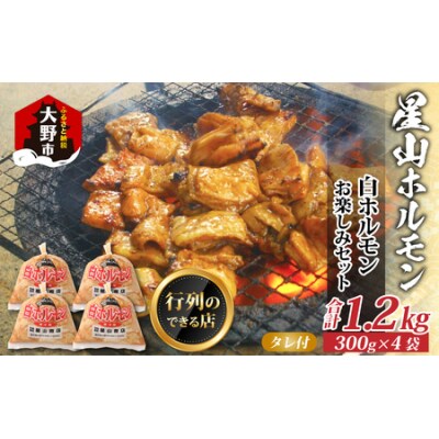 【全国ホルモン大会初代優勝】星山ホルモン 白 ホルモン 1.2kg (300g×4袋)(たれ付) 