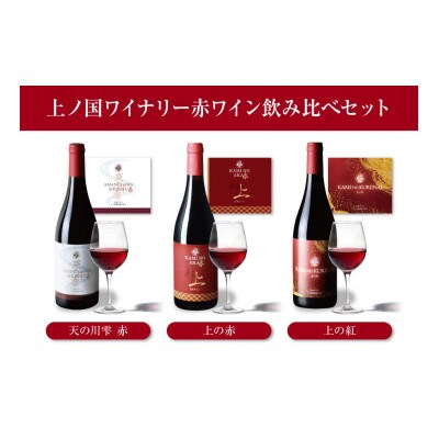 北海道上ノ国町 上ノ国ワイナリー 赤ワイン飲み比べセット(上の赤・天の川雫赤・上の紅)