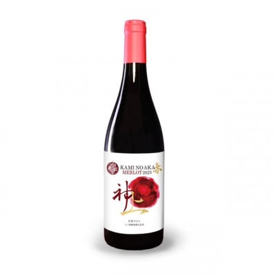 北海道 上ノ国ワイナリーの赤ワイン「上の赤メルロー2023」　750ml×1本