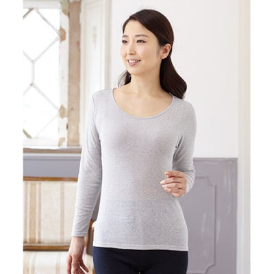 着る岩盤浴BSファイン　スタンダード8分袖シャツ【Lサイズ/グレー】