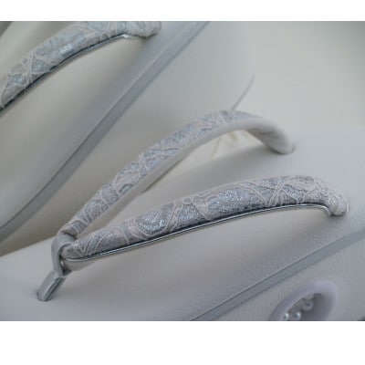 振袖用草履・バッグセット【シルバー】Mサイズ